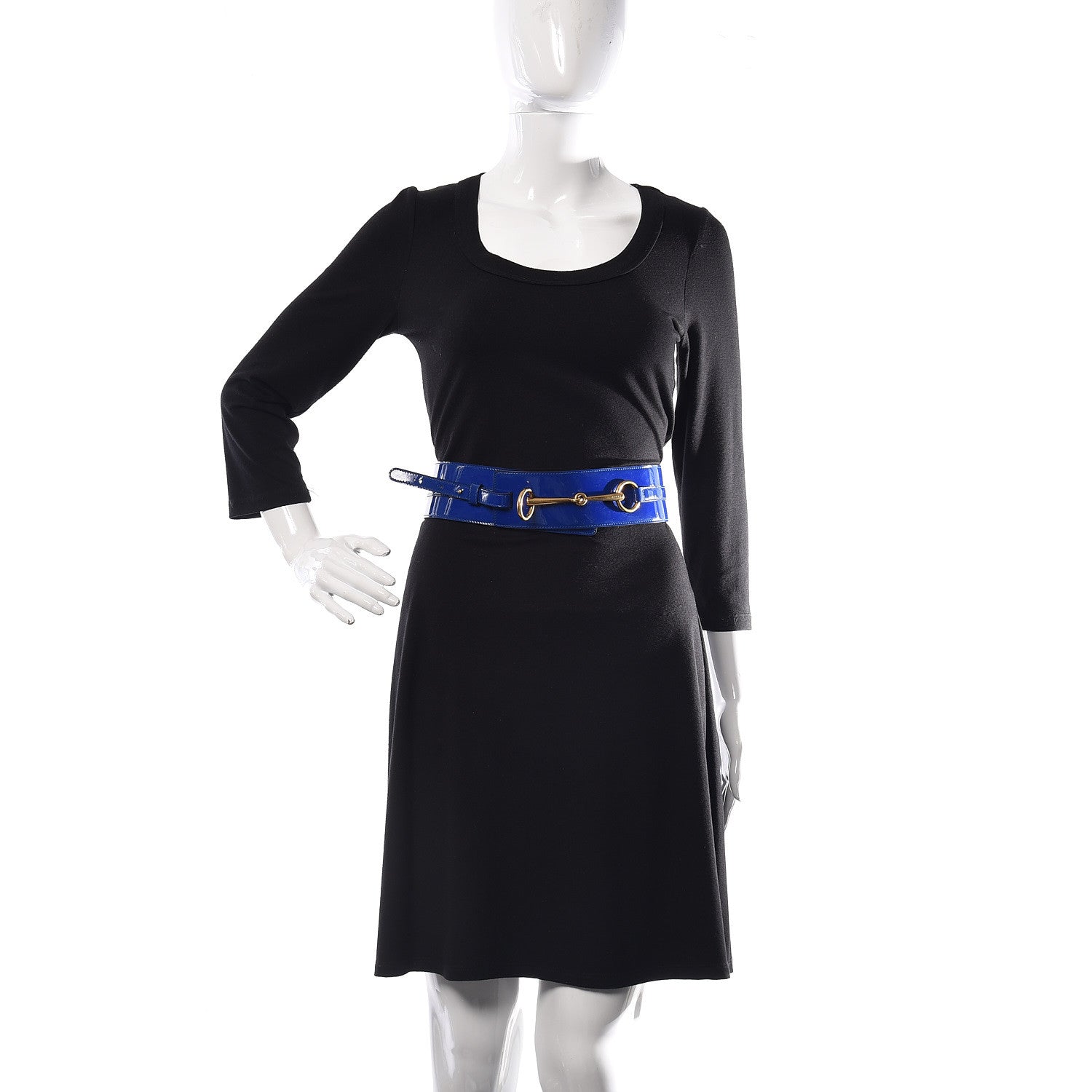 Gucci Patent Bright Bit Wide Belt 90 36 Deep Zaffiro 2 of 6