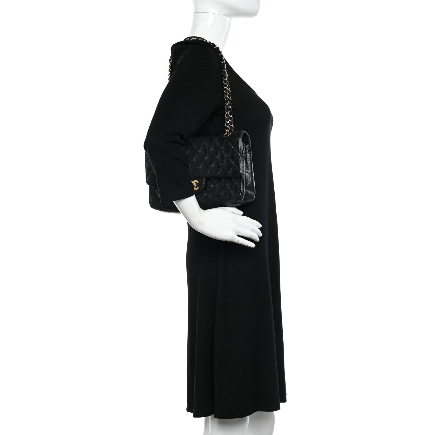 Chanel Caviar Quilted Medium Double Flap Black 2 of 13