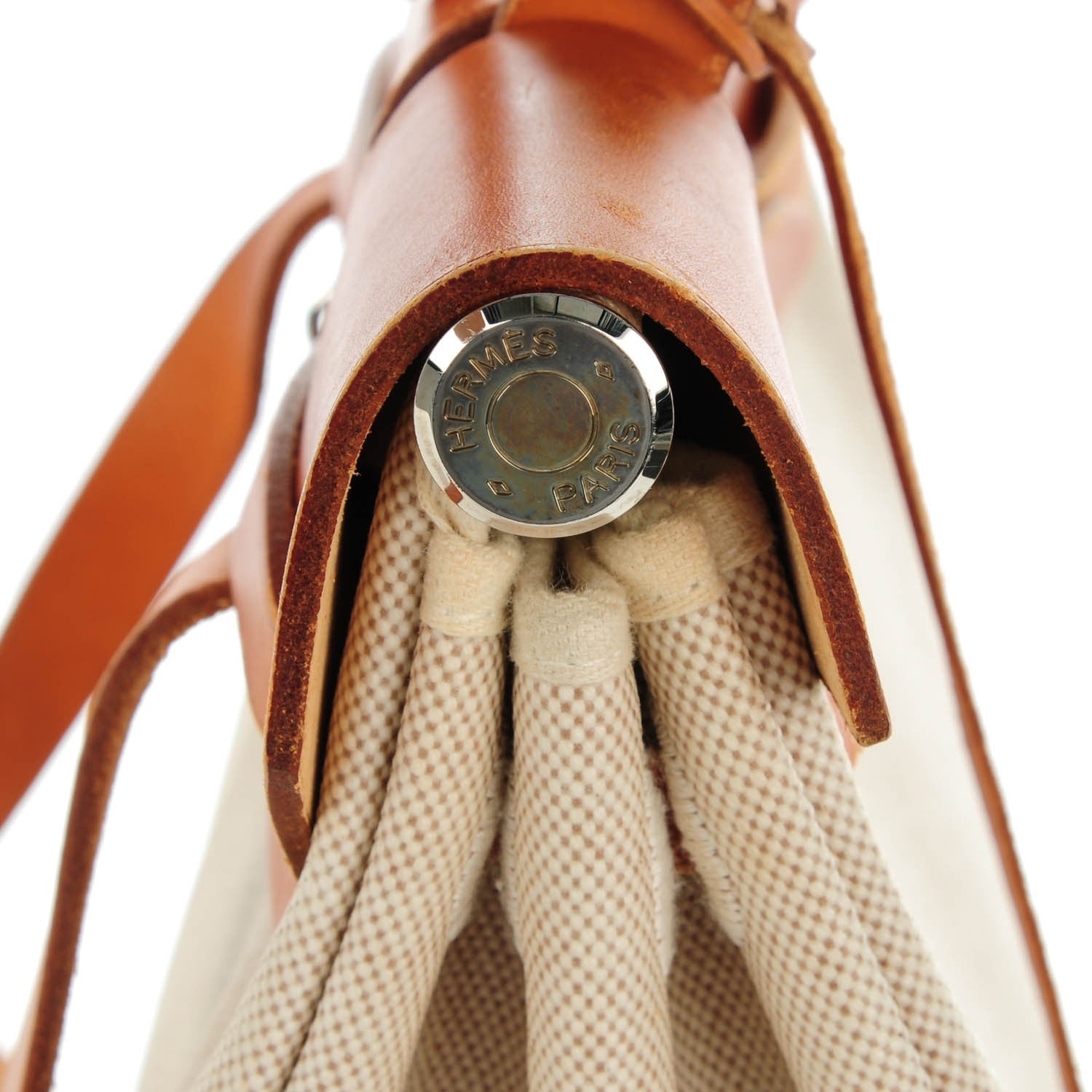 Hermes Toile Vache Calfskin Herbag 30 PM Backpack Natural 14 of 14