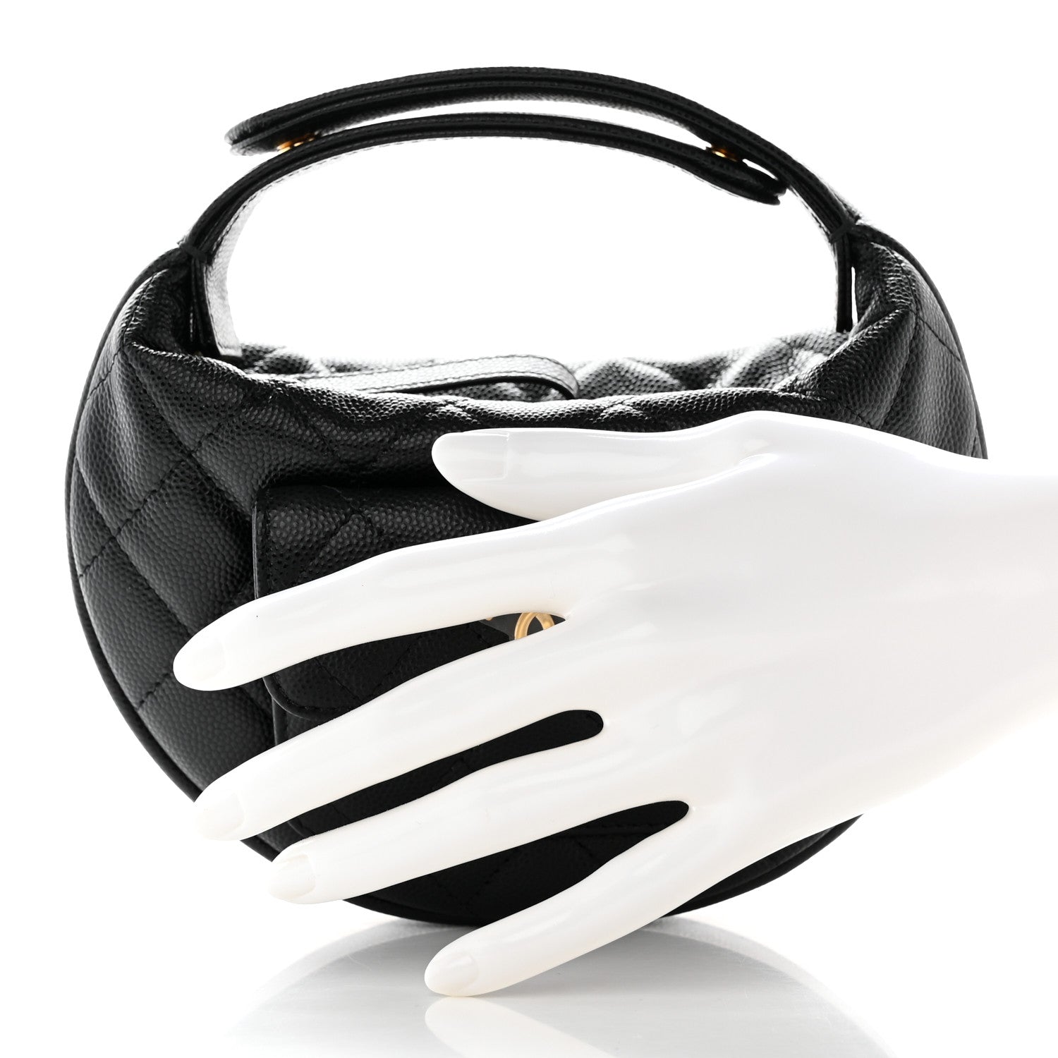 Chanel Caviar Quilted Polly Pocket Pouch Hobo Black 2 of 11