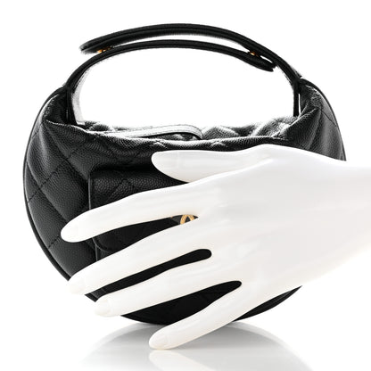 Chanel Caviar Quilted Polly Pocket Pouch Hobo Black 2 of 11