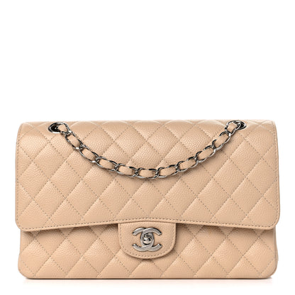 Chanel Caviar Quilted Medium Double Flap Beige 1 of 12