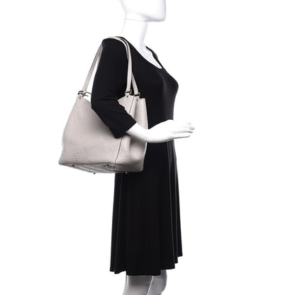 Burberry Signature Grain Calfskin Check Embossed Small Canterbury Tote Stone White 2 of 12