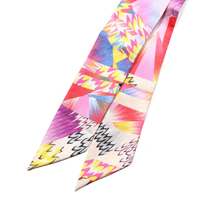 Hermes Silk All Over Marble Silk Twilly Rose Multicolor Ocre 1 of 4