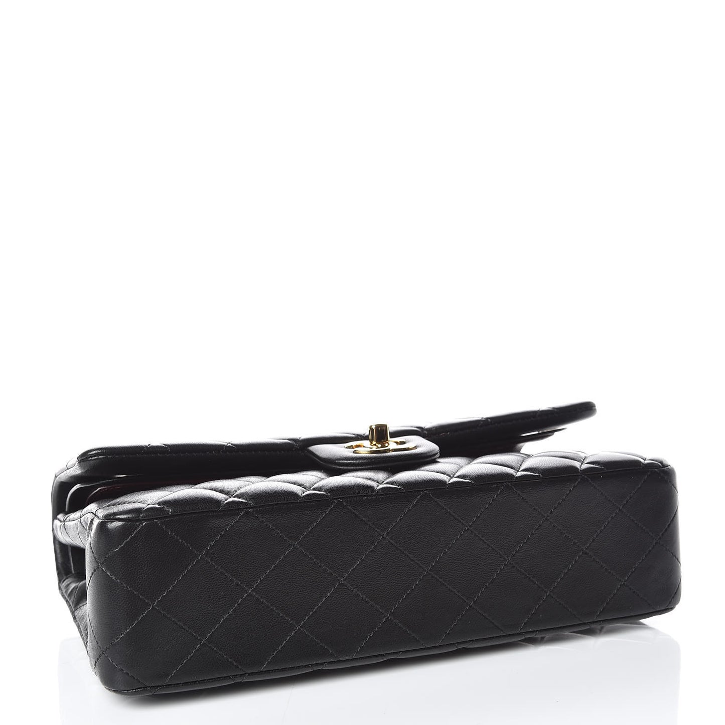 Lambskin Quilted Medium Double Flap Black