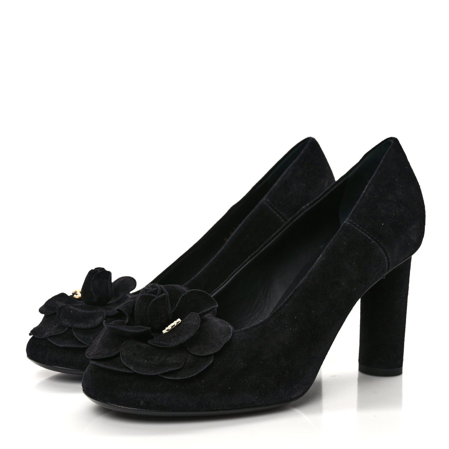 Suede Camellia Pumps 41 Black
