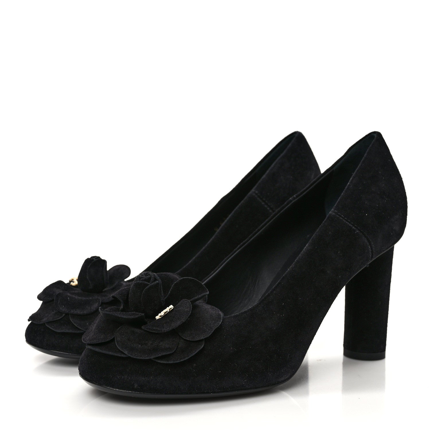 Chanel Suede Camellia Pumps 41 Black 3 of 9