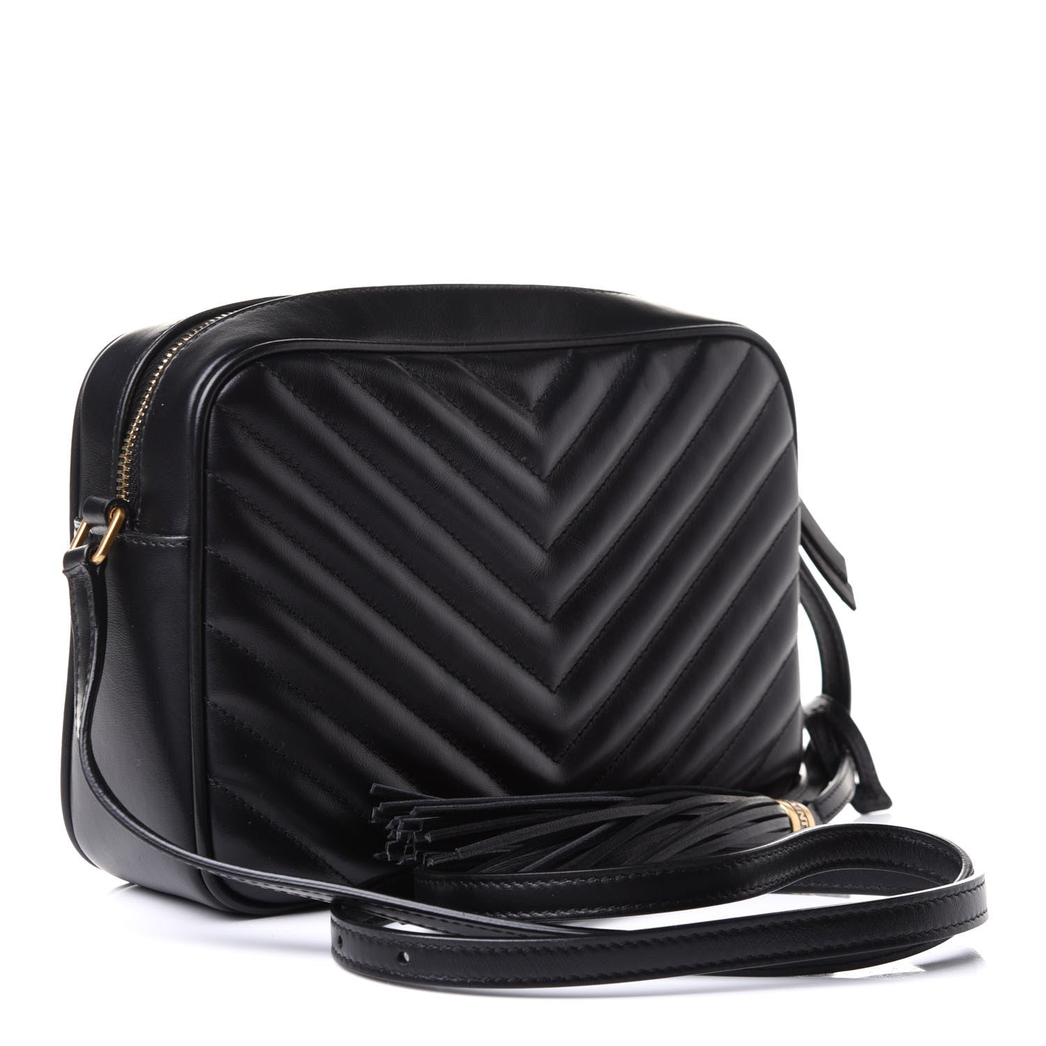 Saint Laurent Calfskin Matelasse Monogram Lou Camera Bag Black 3 of 10