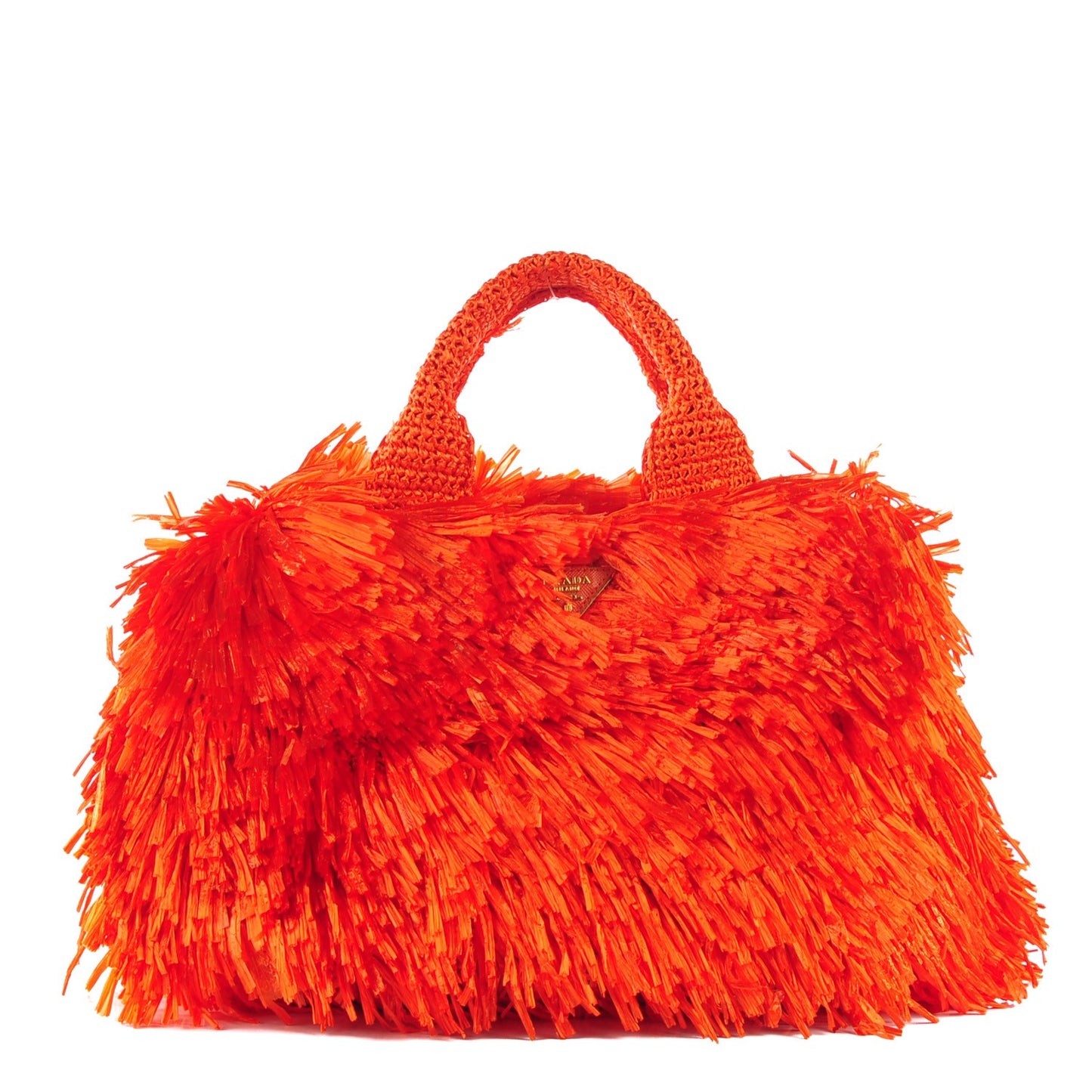 Rayon Raffia Grass Tote Papaya