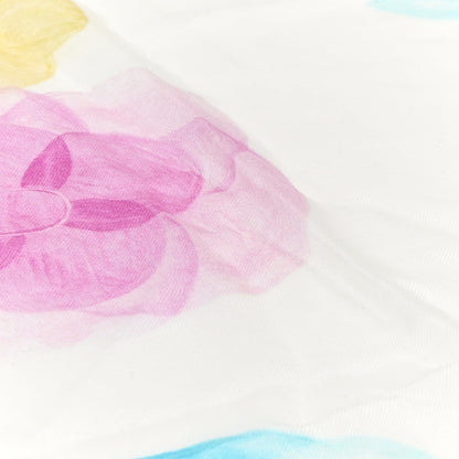 Chanel Cashmere CC Camellia Scarf Shawl Ivory Multicolor 4 of 9