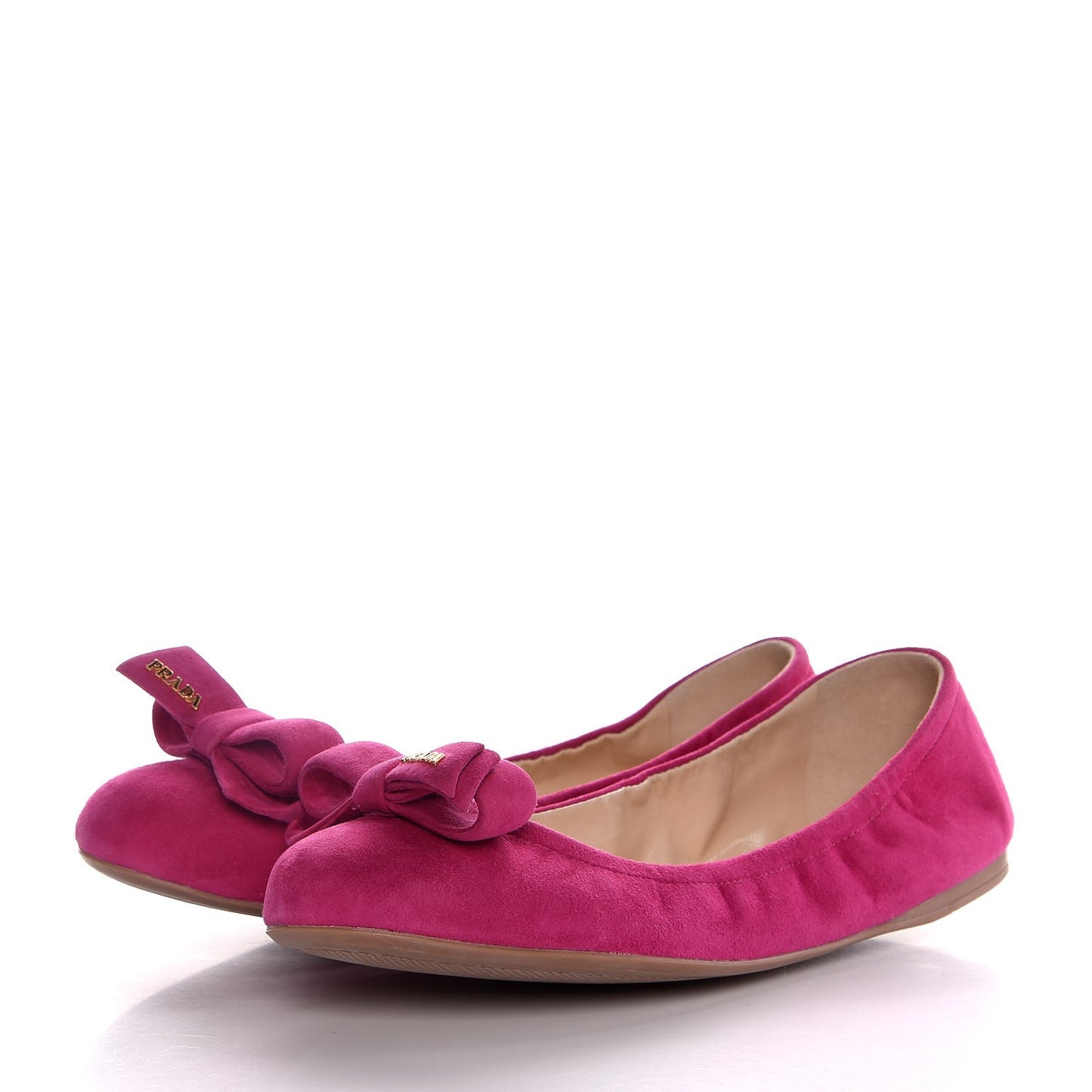 Suede Bow Toe Ballerina Flats 39.5 Peonia