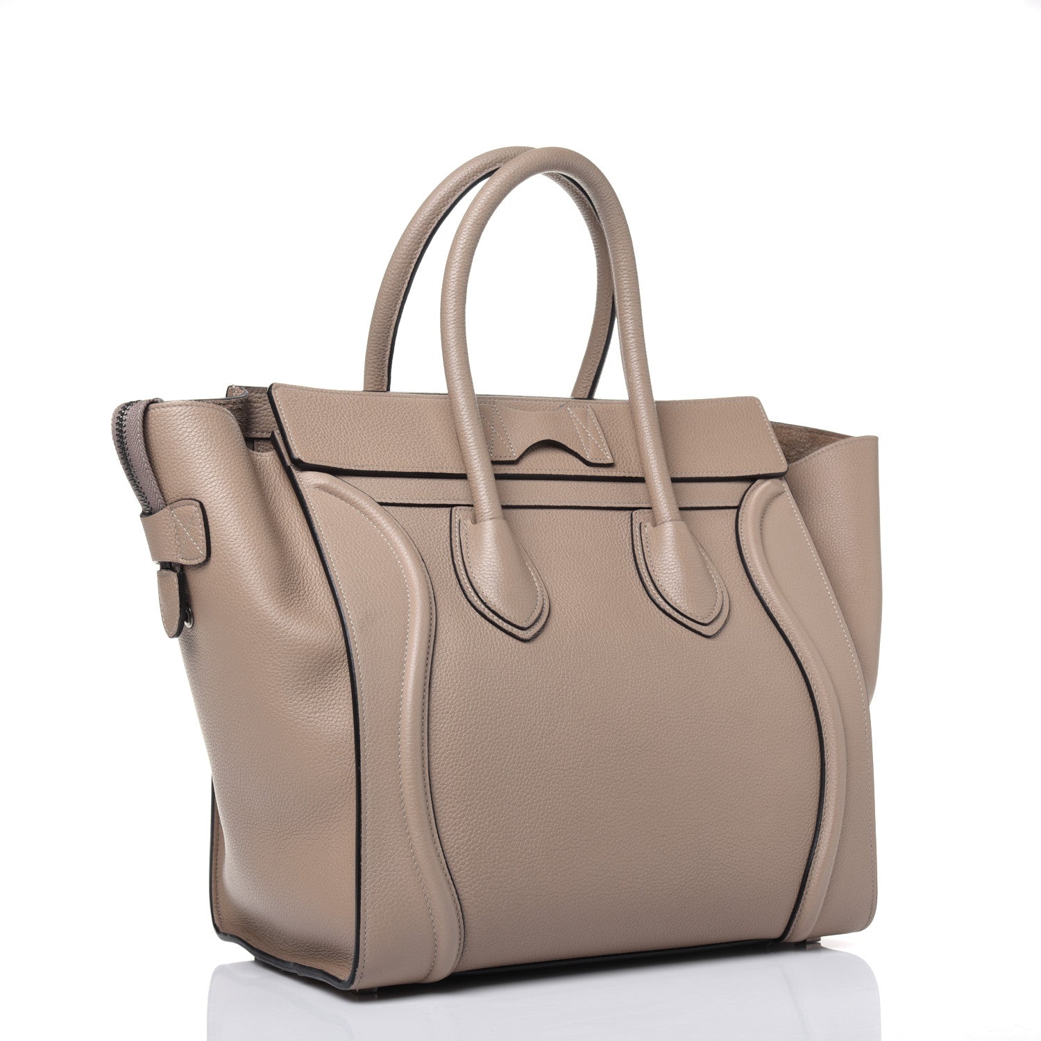 Celine Drummed Calfskin Mini Luggage Dune 3 of 24