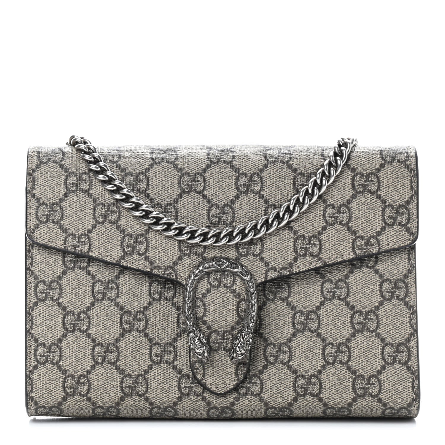 Gucci GG Supreme Monogram Mini Dionysus Chain Wallet Beige Black 1 of 8