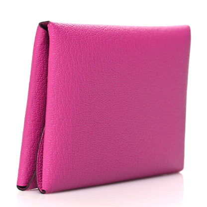 Hermes Chevre Mysore Calvi Duo Card Case Rose Pourpre 3 of 12
