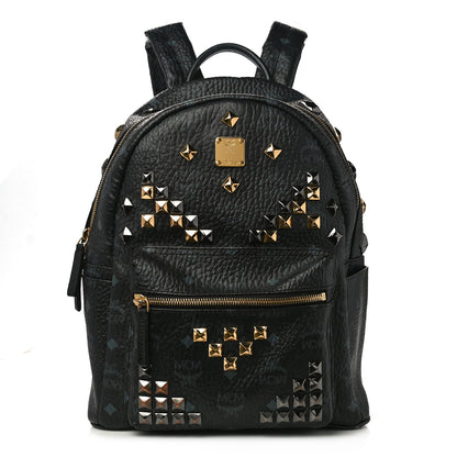 MCM Visetos Studded Small Stark M Backpack Black 1 of 10