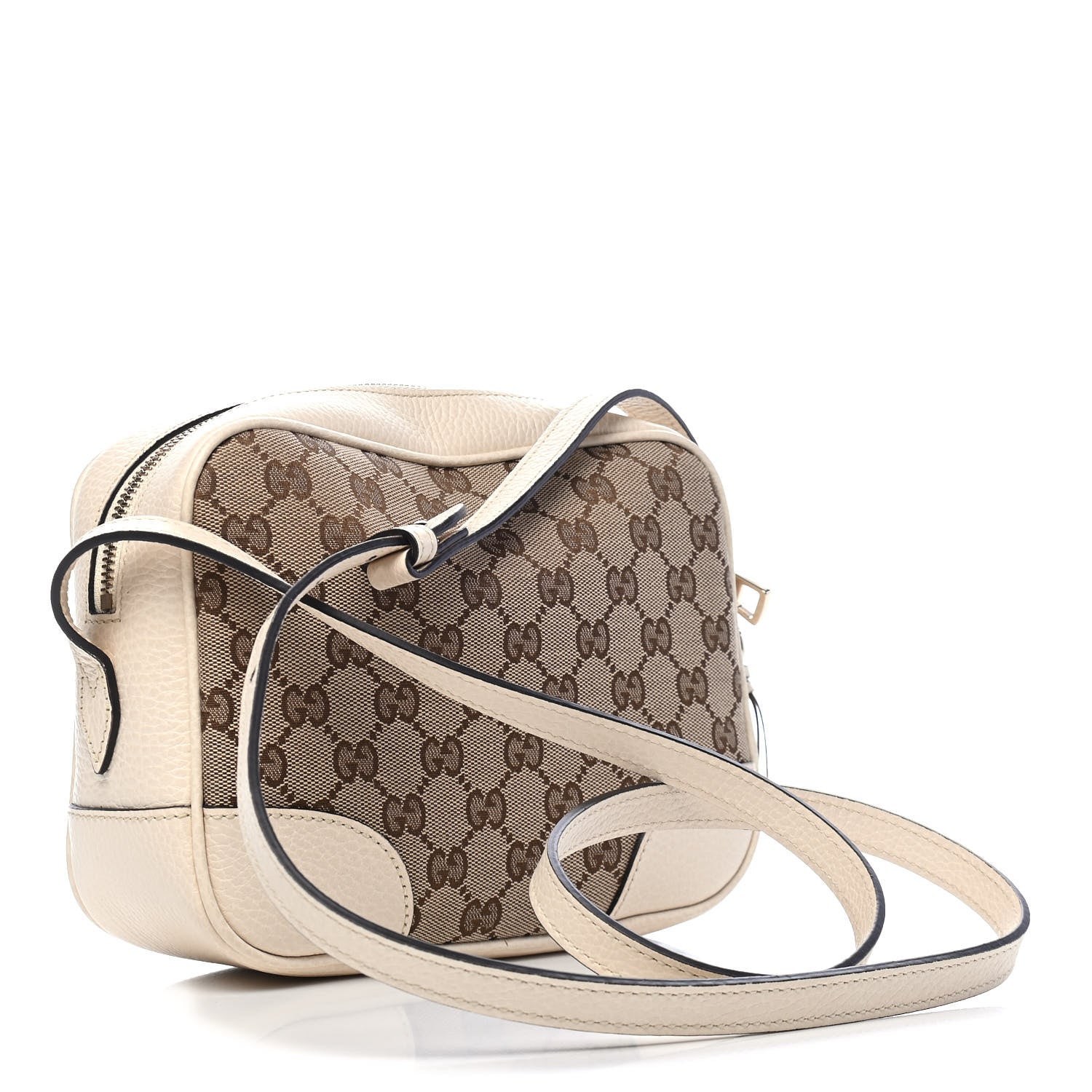 Gucci Monogram Dollar Calfskin Mini Bree Messenger Bag Beige Ebony Avoire 3 of 9