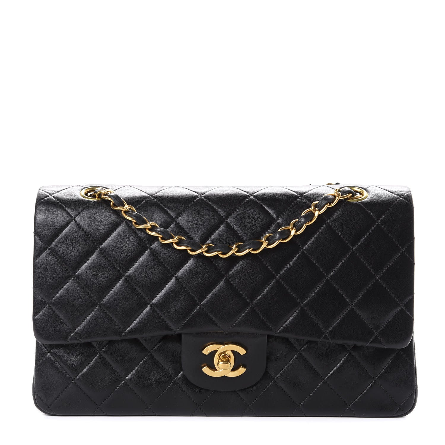 Chanel Lambskin Quilted Medium Double Flap Black 1 of 11