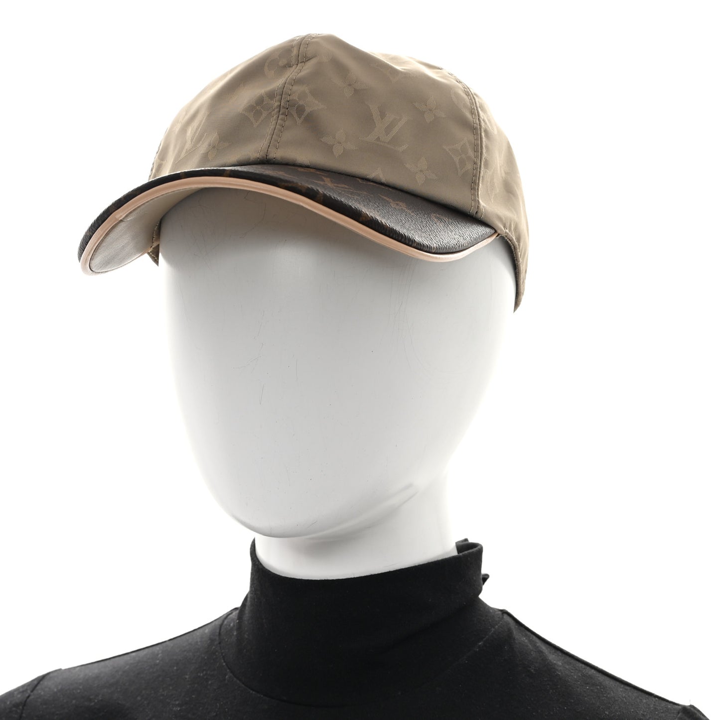 Polyester Silk Monogram LV Get Ready Cap L Beige