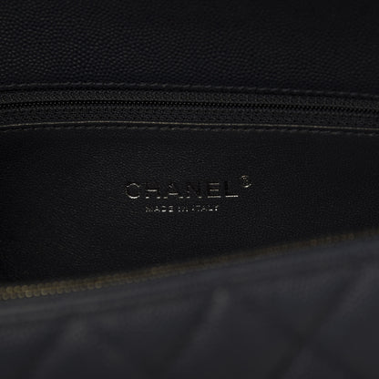 Chanel Caviar Lizard Quilted Small Coco Handle Flap Navy 8 of 10