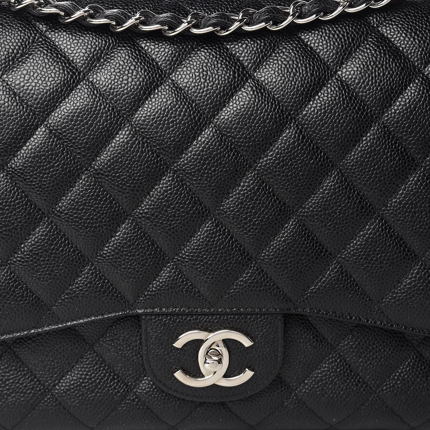 Caviar Quilted Maxi Double Flap Black