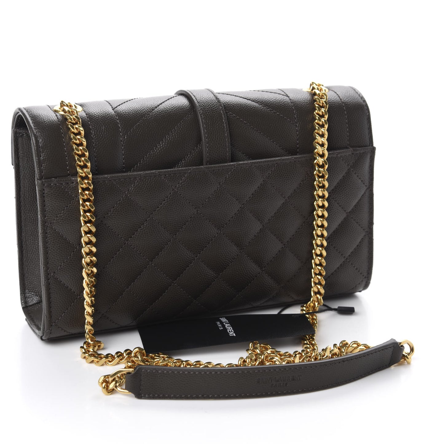 Grain De Poudre Textured Mixed Matelasse Triquilt Small Monogram Satchel Pebble