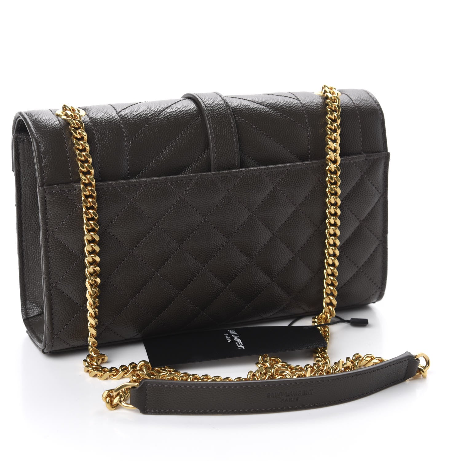 Saint Laurent Grain De Poudre Textured Mixed Matelasse Triquilt Small Monogram Satchel Pebble 3 of 10