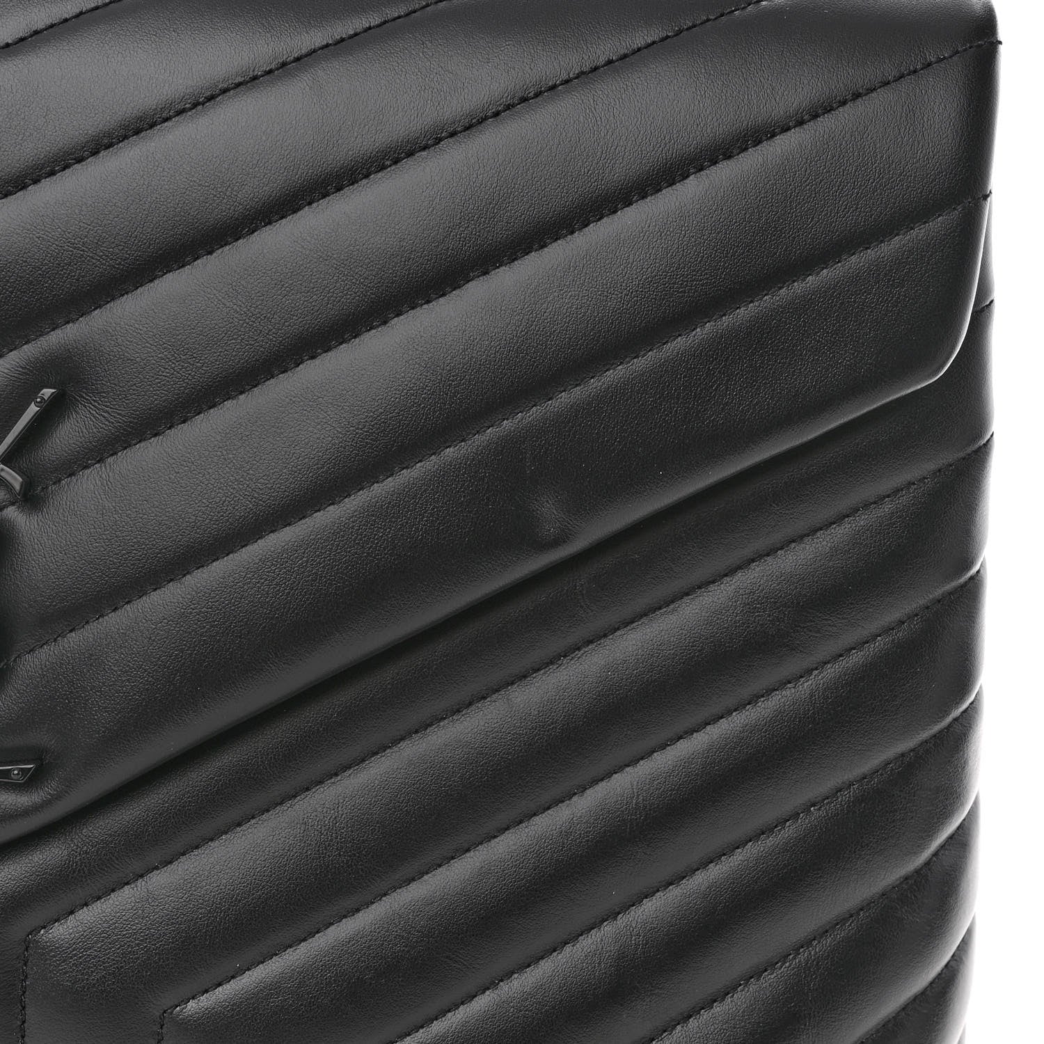 Saint Laurent Calfskin Y Quilted Monogram Monochrome Large Loulou Chain Satchel Black 10 of 10