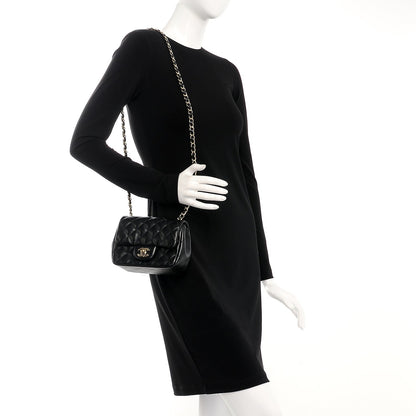Chanel Lambskin Quilted Mini Square Flap Black 2 of 8