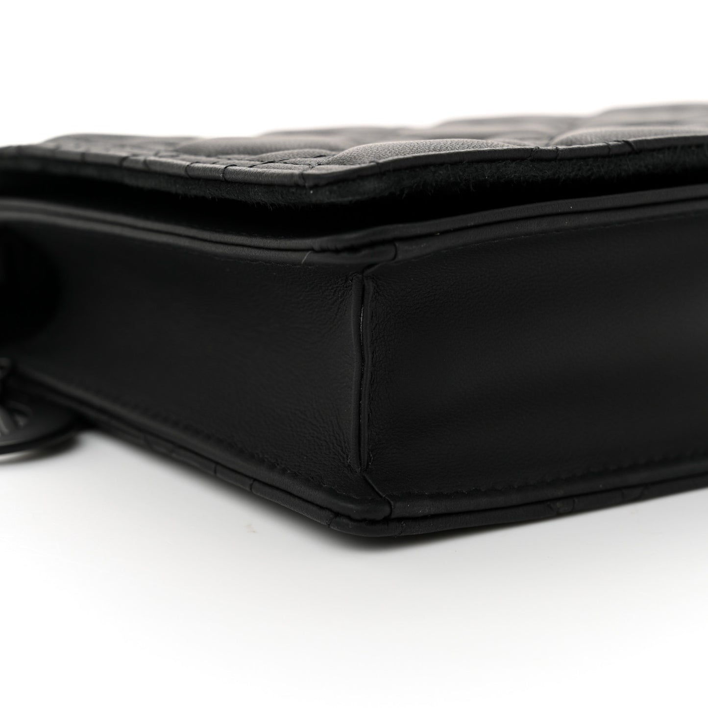 Ultra Matte Calfskin Cannage Lady Dior Clutch Black