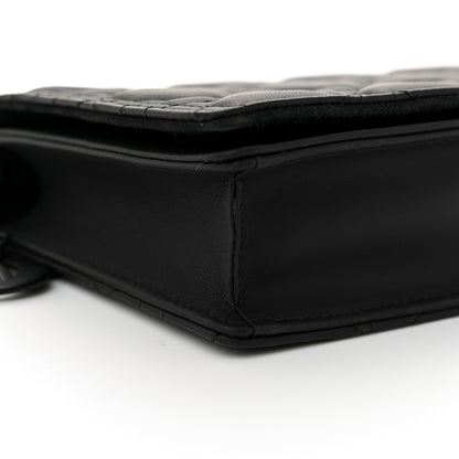 Christian Dior Ultra Matte Calfskin Cannage Lady Dior Clutch Black 10 of 12