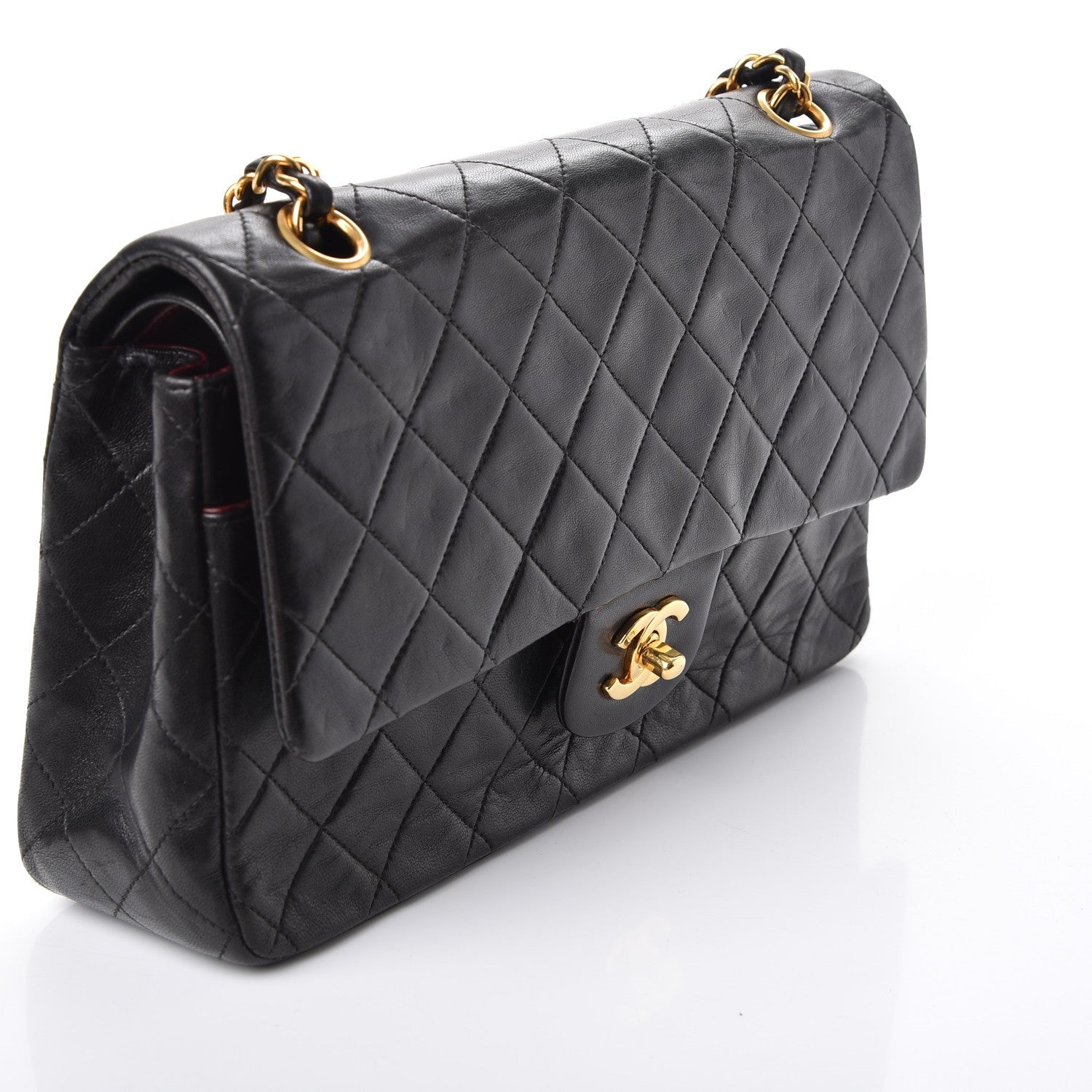 Chanel Lambskin Quilted Medium Double Flap Black 9 of 11