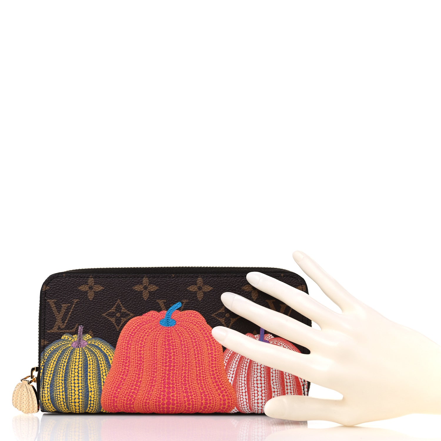 Louis Vuitton LV X YK Monogram Kusama Pumpkin Zippy Wallet 1315407