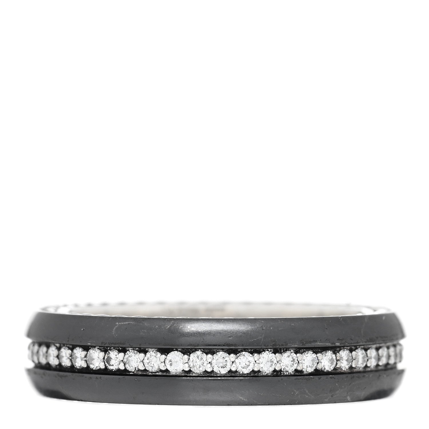 David Yurman Titanium Sterling Silver Diamond 6mm Streamline Band Ring 70 13 3 of 4
