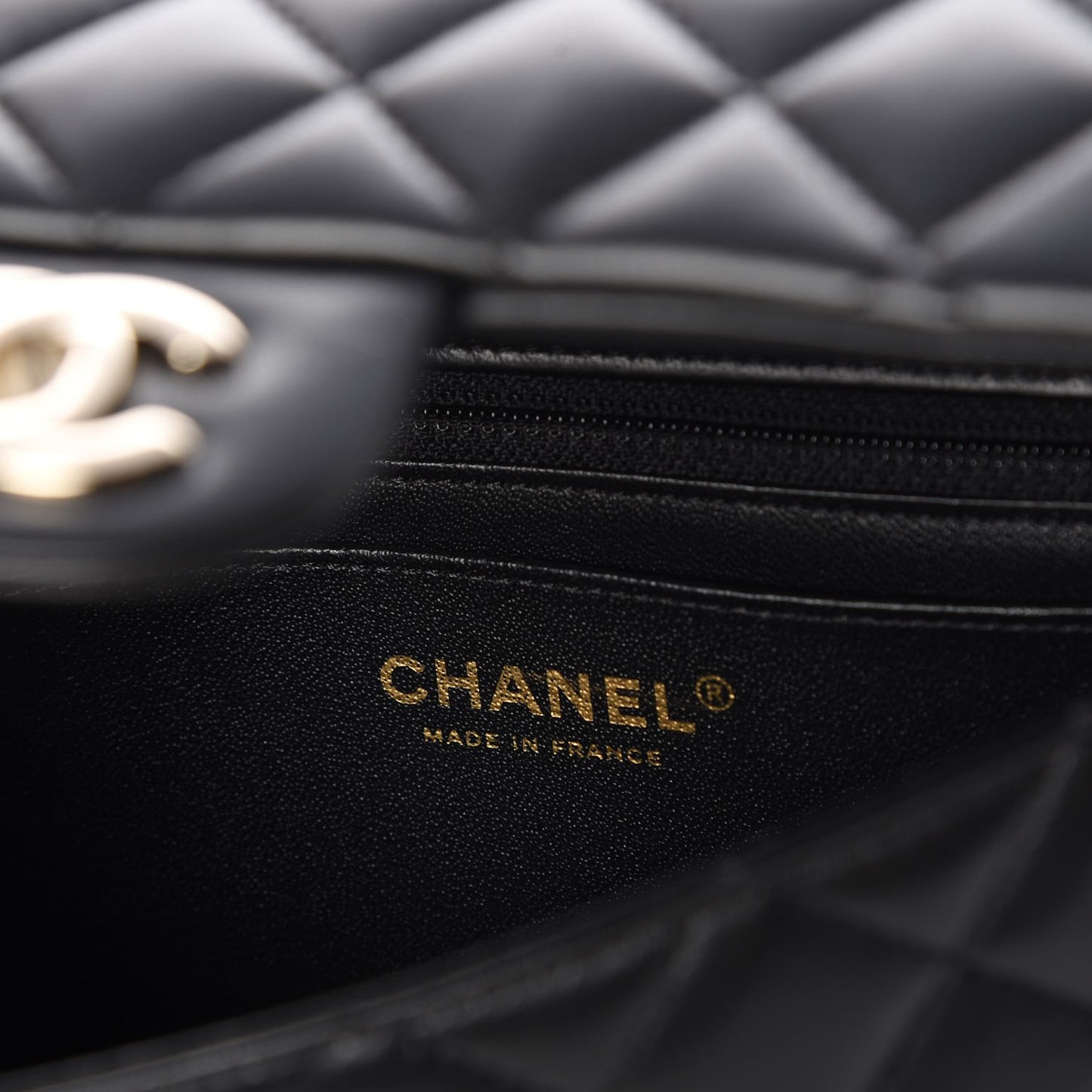 Lambskin Quilted Mini Rectangular Flap Black