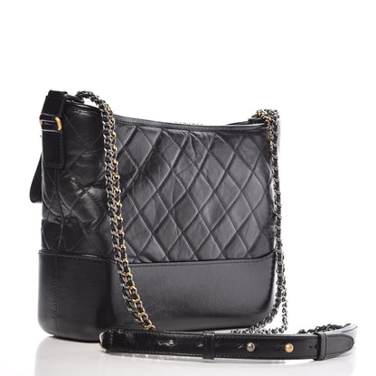 Chanel Aged Calfskin Quilted Medium Gabrielle Hobo Black 4 of 13