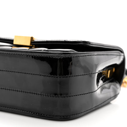 Saint Laurent Patent Calfskin Matelasse Monogram Small Vicky Chain Bag Black 10 of 10