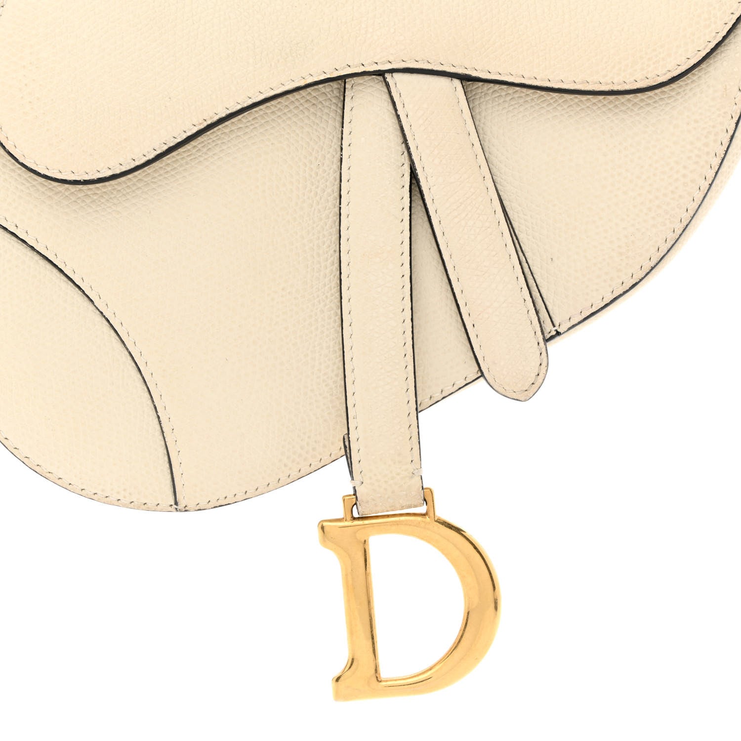 Christian Dior Grained Calfskin Mini Saddle Bag White 8 of 14