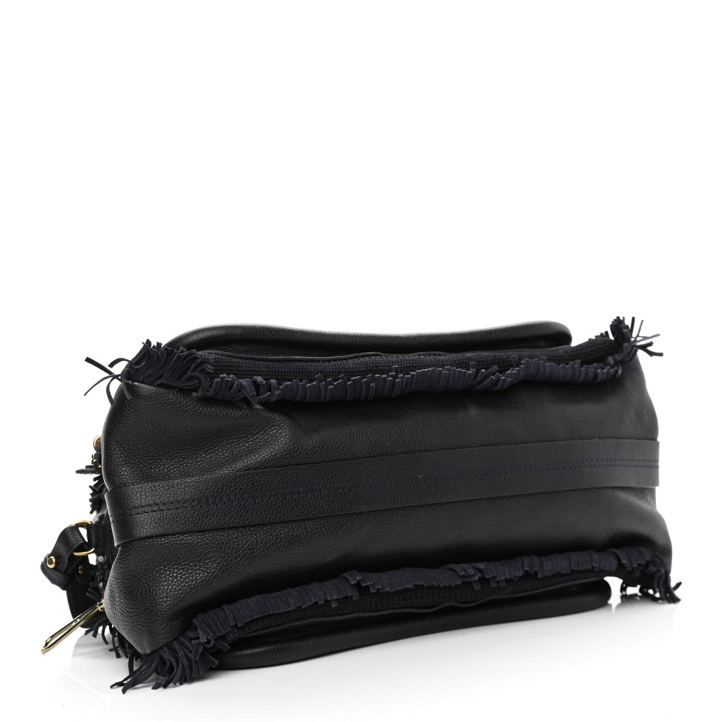 Suede Calfskin Fringe Medium Paraty Navy