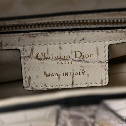 Christian Dior Niloticus Crocodile Himalaya Saddle Bag Latte 6 of 9