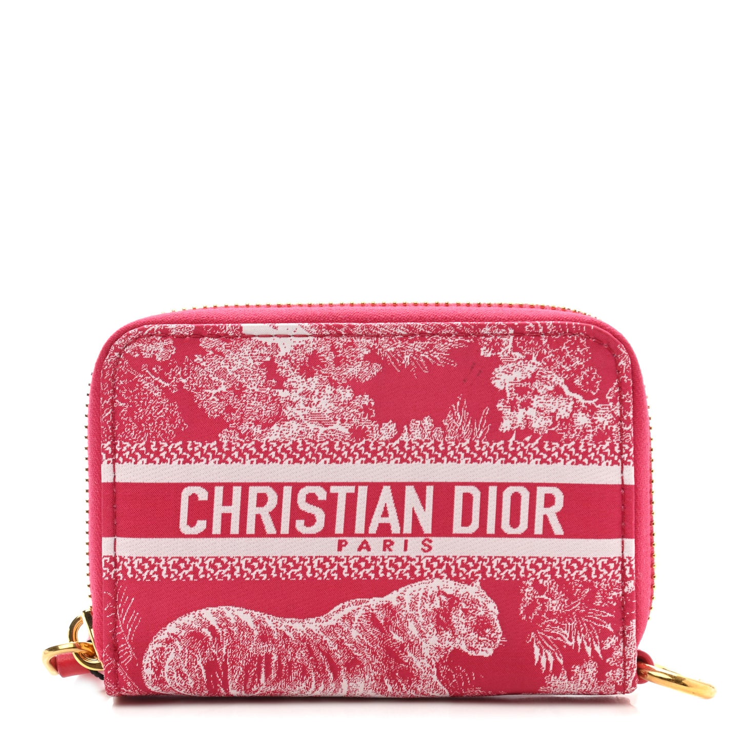 Technical Fabric Embroidered Toile De Jouy DiorTravel Detachable Card Holder Red