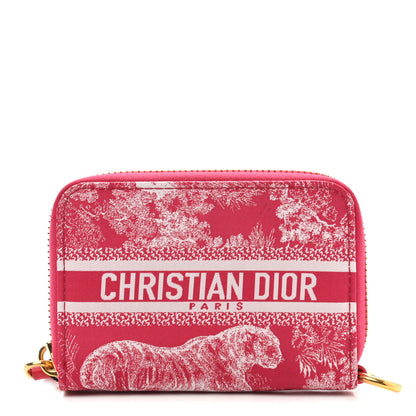Christian Dior Technical Fabric Embroidered Toile De Jouy DiorTravel Detachable Card Holder Red 1 of 7