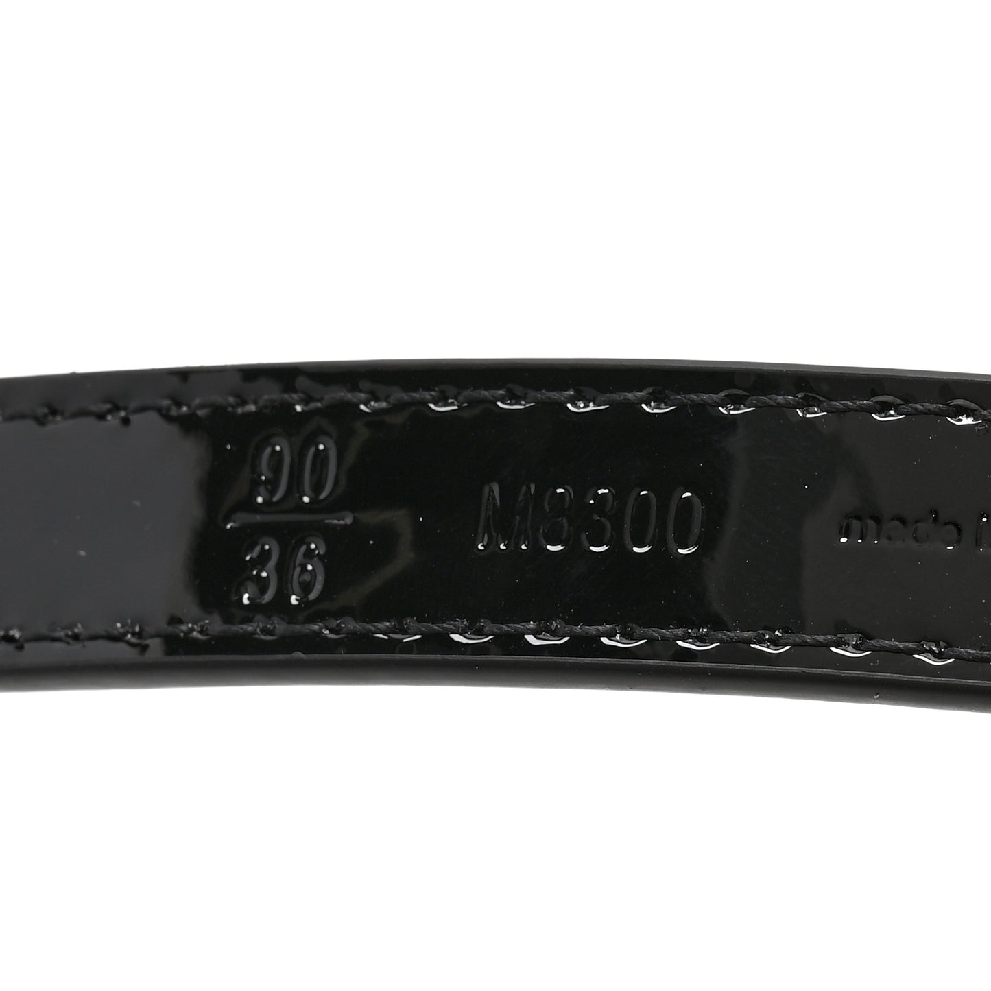 Patent Grosgrain Crystal 15mm LV Gram Belt 90 36 Black