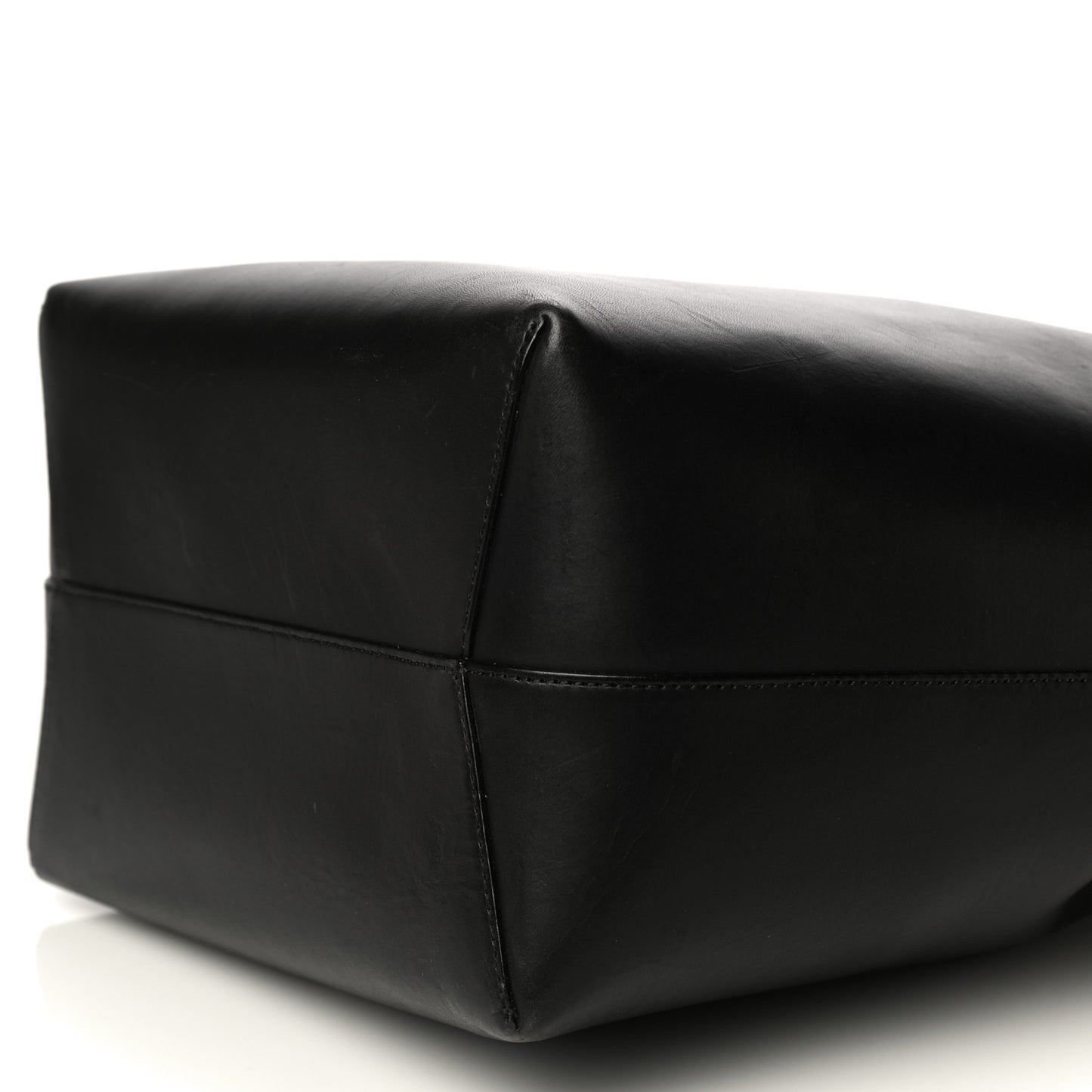 Vegetable Tanned Calfskin Bucket Bag Black Ballerina