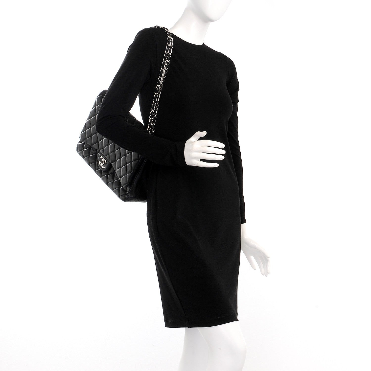 Chanel Lambskin Quilted Maxi Double Flap Black 3 of 13