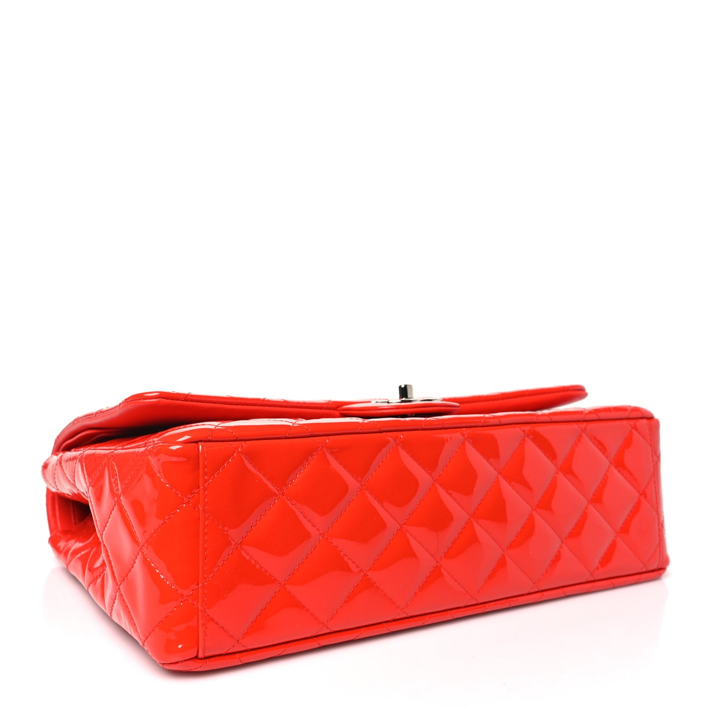Patent Quilted Maxi Double Flap Red