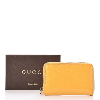 Gucci Patent Microguccissima Zip Around Card Case Bumblebee 7 of 7