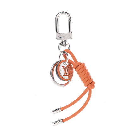Louis Vuitton Calfskin Rope Key Holder Silver Orange 1 of 5