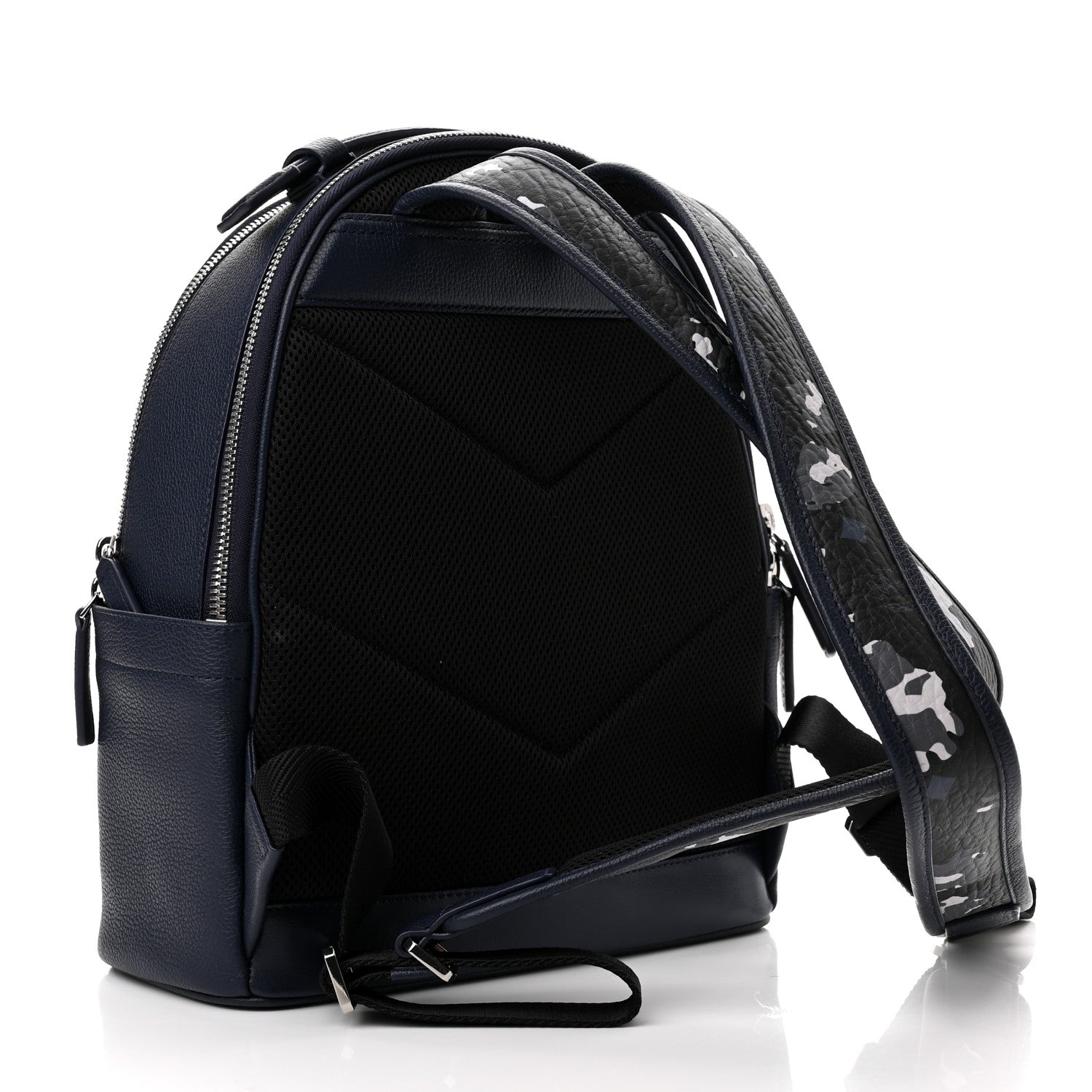 MCM Calfskin Visetos Floral Leopard Klassik Small Stark Backpack Blue Black 3 of 11