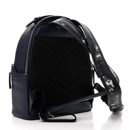 MCM Calfskin Visetos Floral Leopard Klassik Small Stark Backpack Blue Black 3 of 11