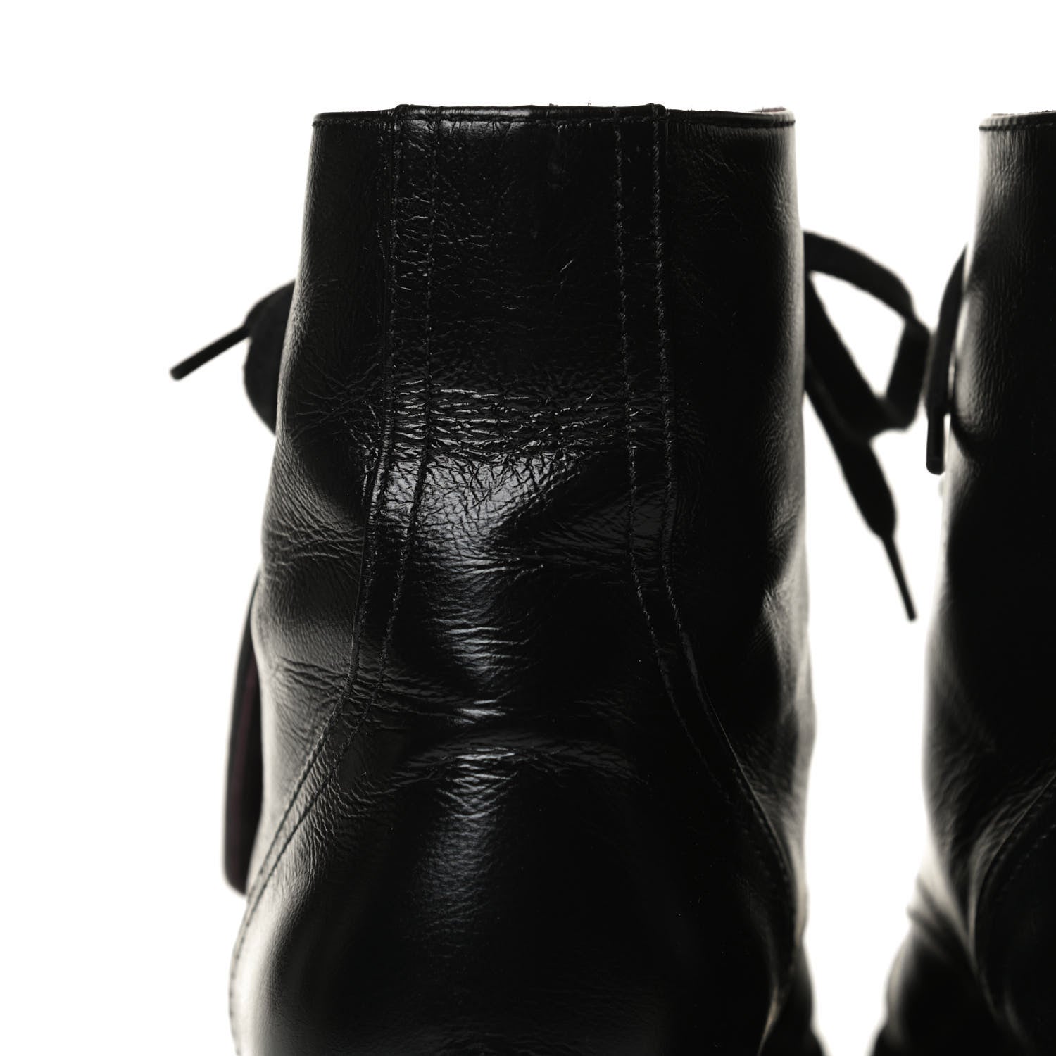 Chanel Crackled Calfskin Velvet Pearl Combat Short Boots 37.5 Black 12 of 15